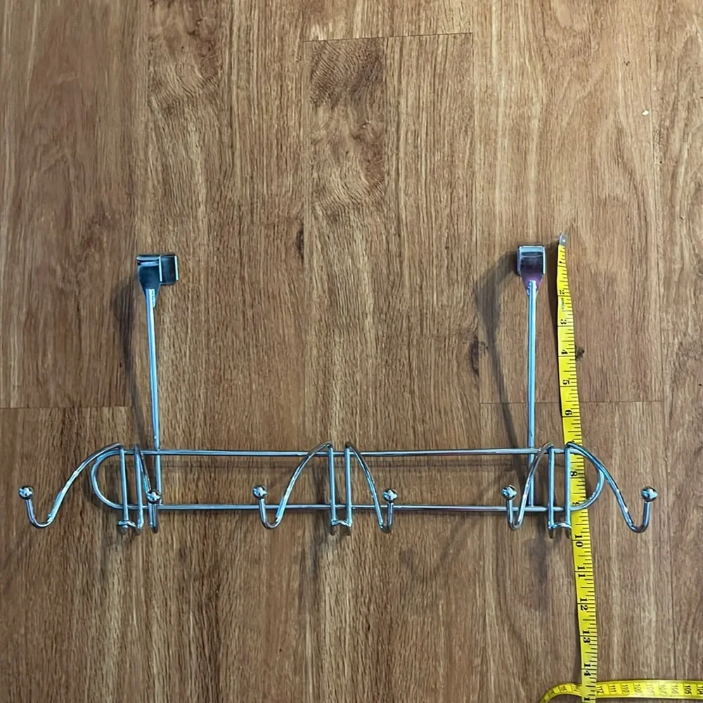 Silver Over-the-Door Mounted Coat Rack